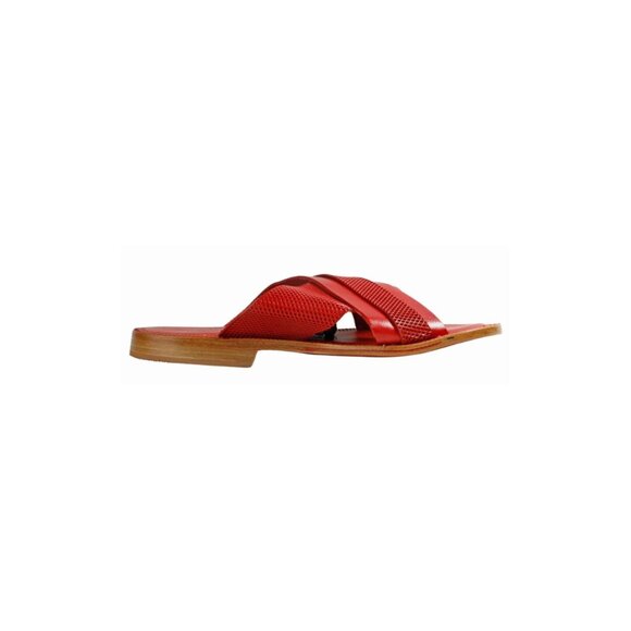 Levi Red Men’s Italian Leather Sandals Shoes for Men main image 8